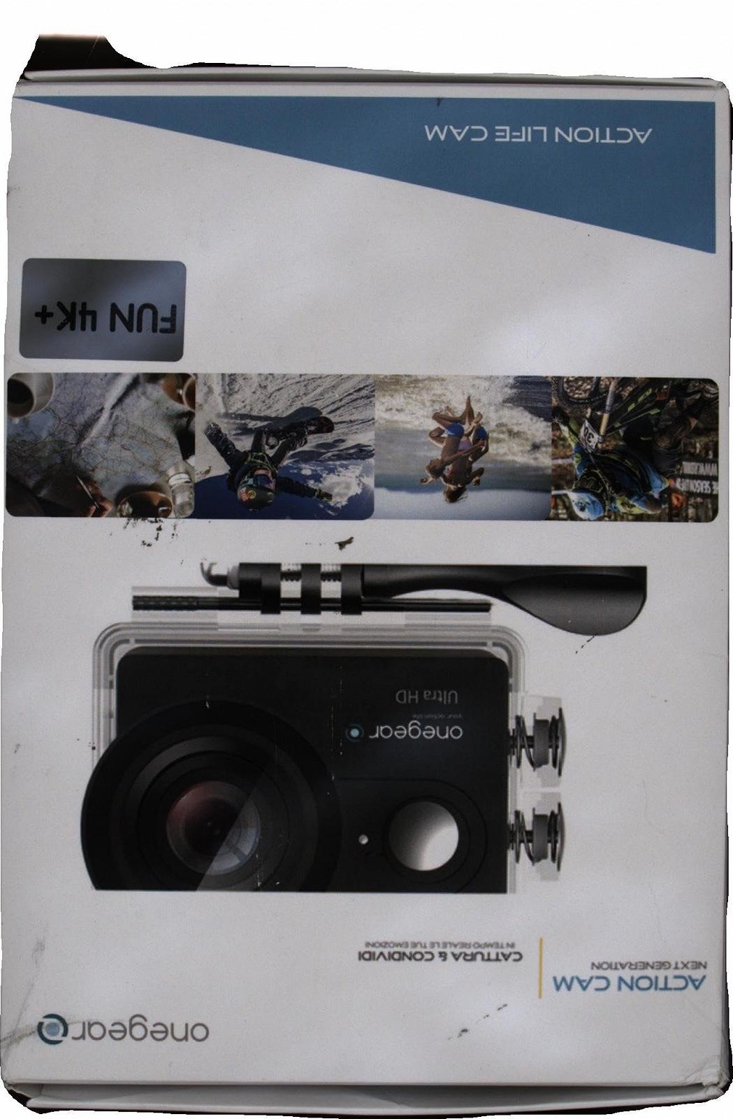Экшн-камера Onegearpro Fun+ 4K 30fps WiFi с пультом дистанционного управления, подводная камера 30 м и аксессуары, фото №5