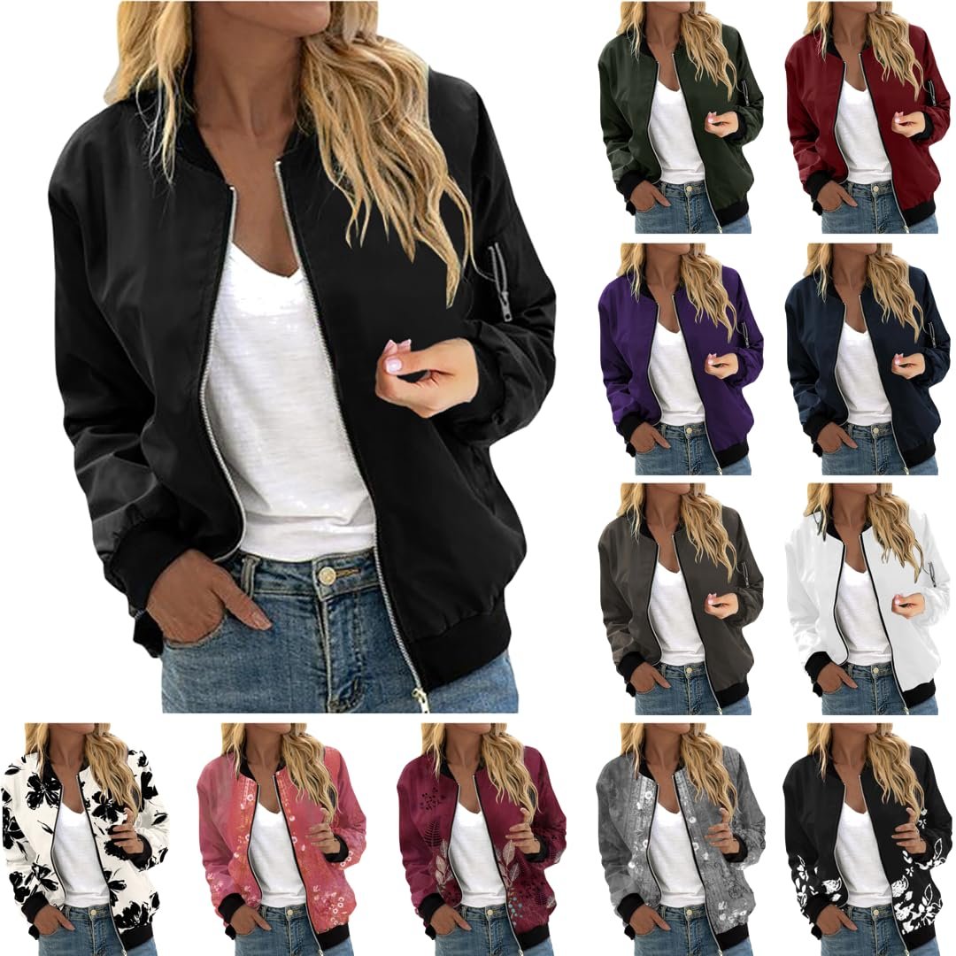 Бомбер NZYIHAO Женская Повседневная Куртка Весенняя Однотонная Переходная Куртка Летняя Куртка с Молнией Легкая Пилотная Куртка Короткая Летная Куртка Байкерская Куртка с Длинным Рукавом Мотоциклетная Куртка для Девочек, фото №2 Бомбер NZYIHAO Женская Повседневная Куртка Весенняя Однотонная Переходная Куртка Летняя Куртка с Молнией Легкая Пилотная Куртка Короткая Летная Куртка Байкерская Куртка с Длинным Рукавом Мотоциклетная Куртка для Девочек, фото №2