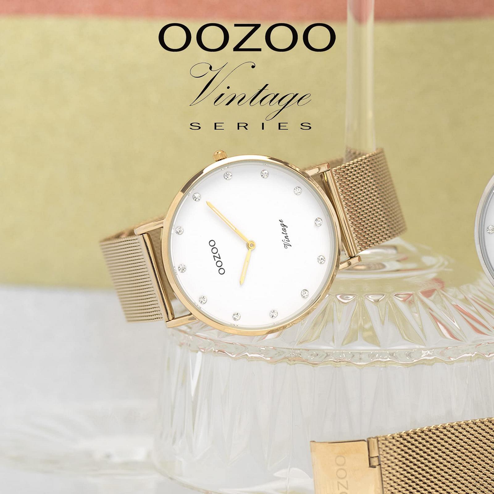 Винтажные Женские Часы Oozoo - Женские Часы с Сетчатым Ремешком 20 мм - Аналоговые Женские Часы Круглые, фото №4