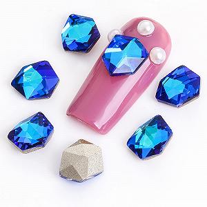 Стразы для ногтей Стекло 3D Блестящий Синий - Фото 1