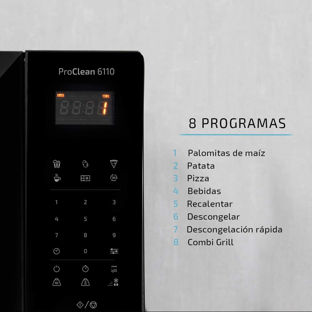 Микроволновая печь Cecotec Pro Clean 6110 23 L 800 W / 1000 W Black / Silver, фото №5 Микроволновая печь Cecotec Pro Clean 6110 23 L 800 W / 1000 W Black / Silver, фото №5