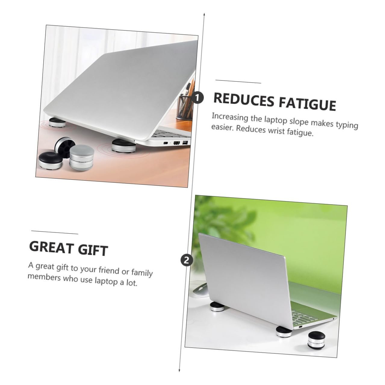 Подставка для ноутбука 2 шт Настольный держатель для поднятия Эргономичный Наклонный Прочный материал Нескользящая основа Удобный Охлаждающий для пользователей ноутбука, фото №7 Подставка для ноутбука 2 шт Настольный держатель для поднятия Эргономичный Наклонный Прочный материал Нескользящая основа Удобный Охлаждающий для пользователей ноутбука, фото №7