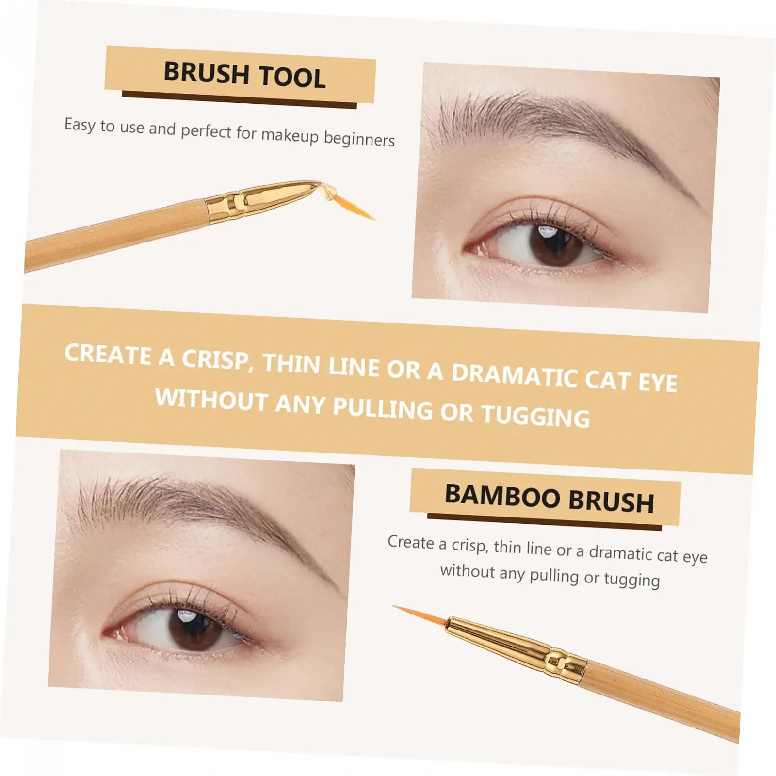 Подводка MAGICLULU Двойная бамбуковая кисть, фото №3