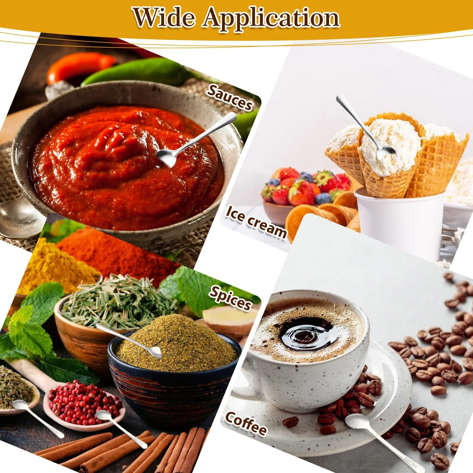 Ложка Маленька, нержавіюча сталь 304, 7.4 x 1.5 см Набір 10 штук, фото №6