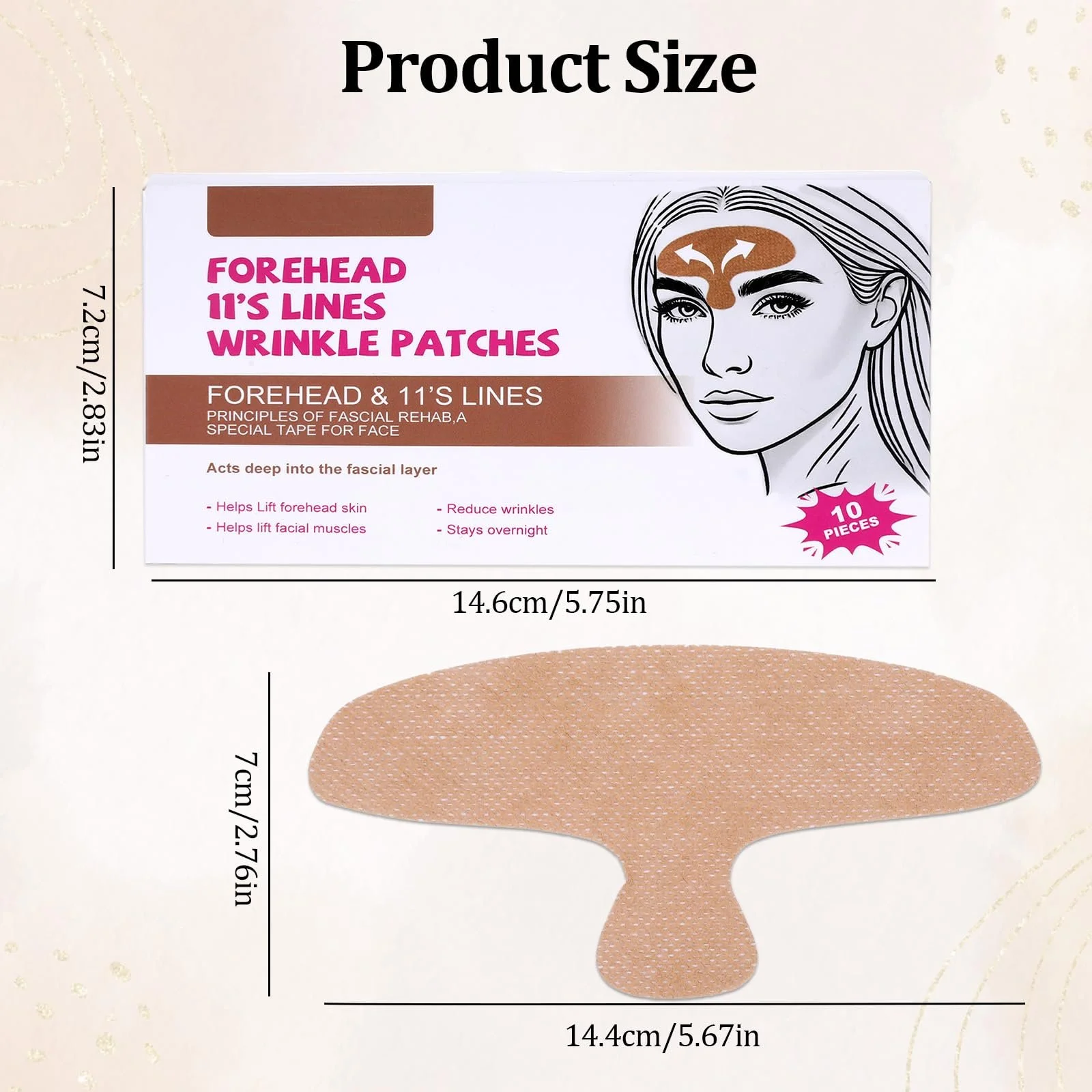 Патчі для обличчя проти зморшок Маска для підтяжки обличчя, 10 шт, фото №2