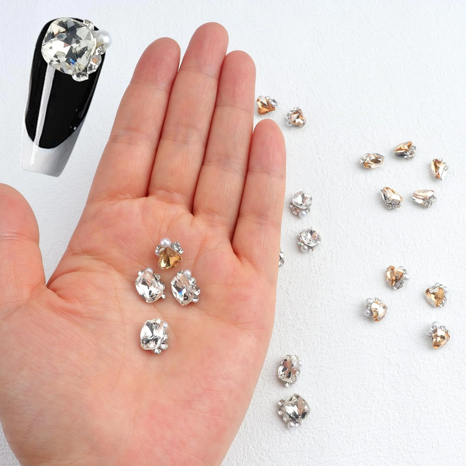 3D Декор 30 Кристалічні стрази Серце Стрази Саморобні прикраси для рукоділля, фото №5