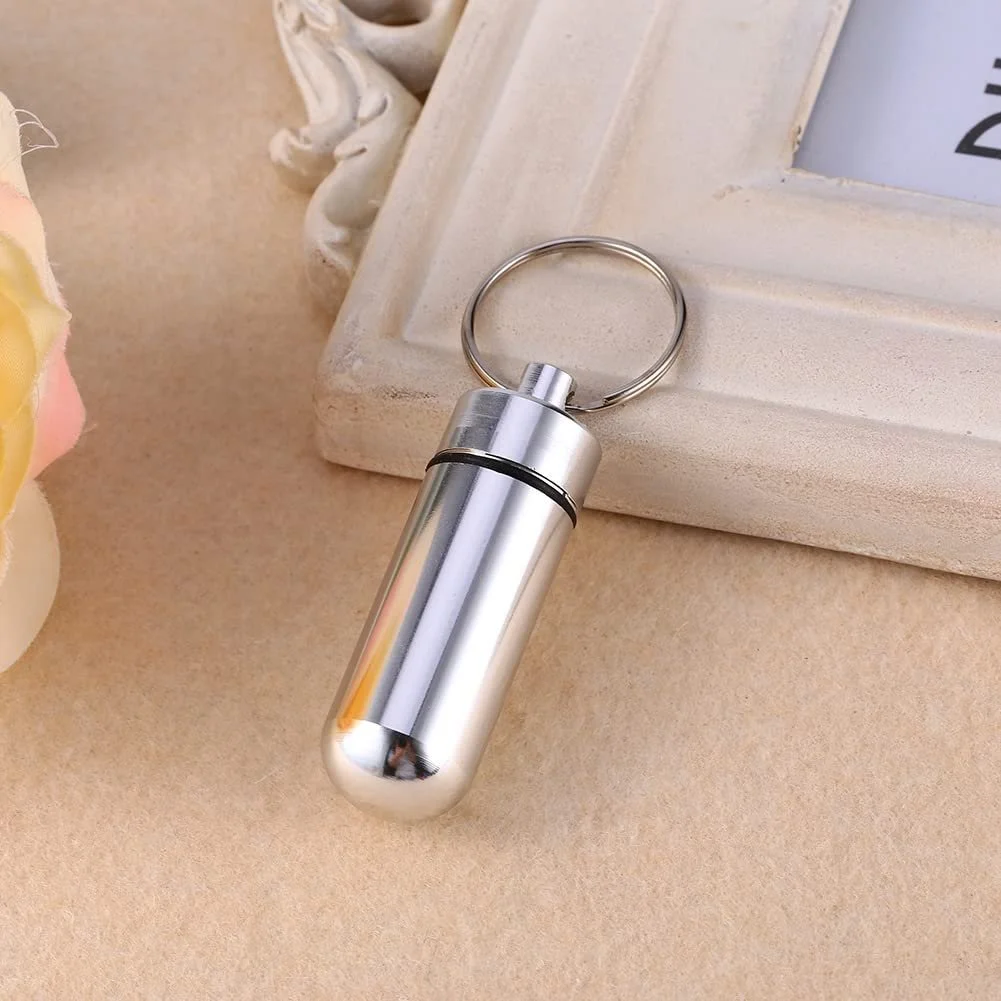 Футляр для таблеток малий кишеньковий, водонепроникний, міні-алюмінієвий, фото №2