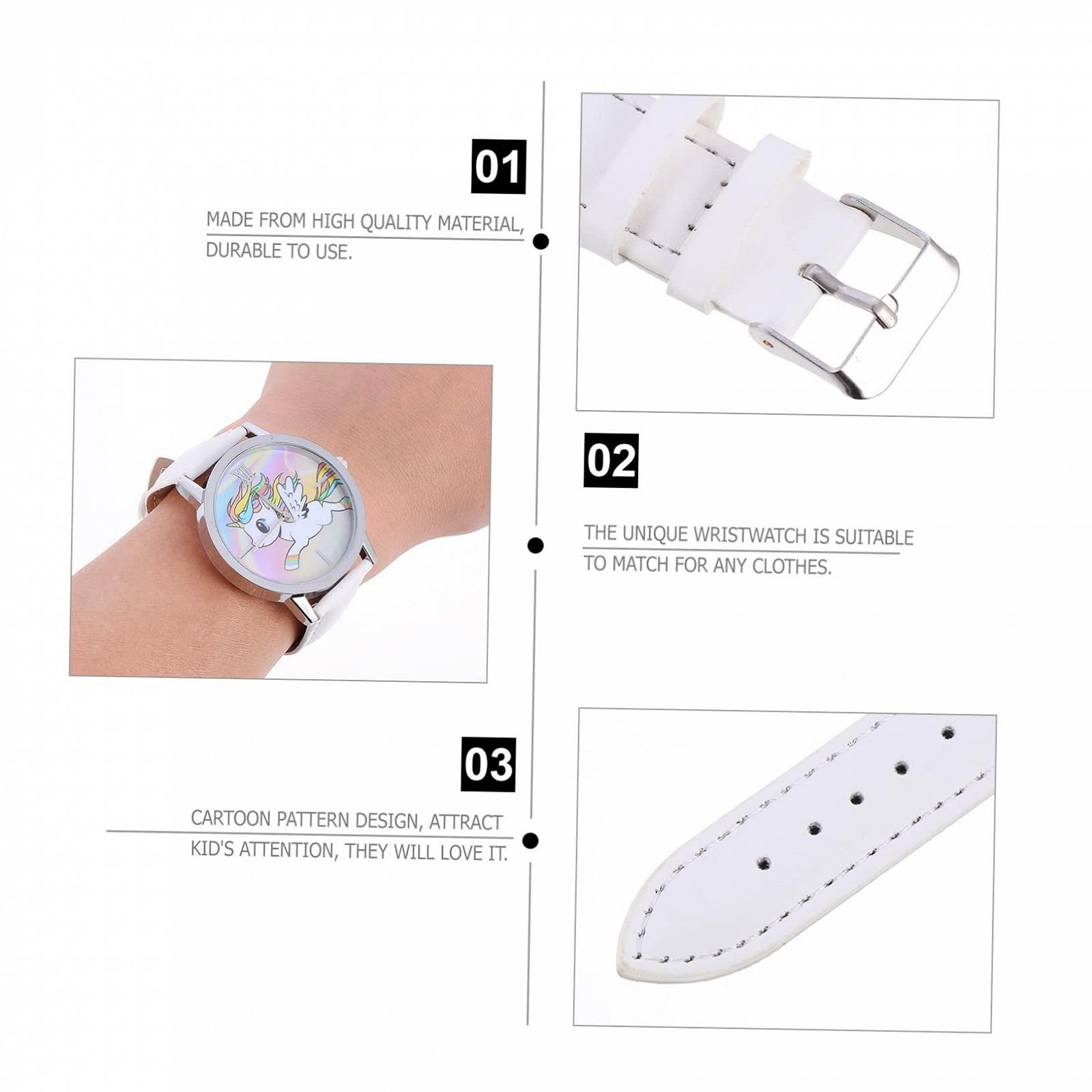 Годинник-браслет Єдиноріг VALICLUD Мультяшний годинник Жіночий годинник Кварцовий Білий, фото №3