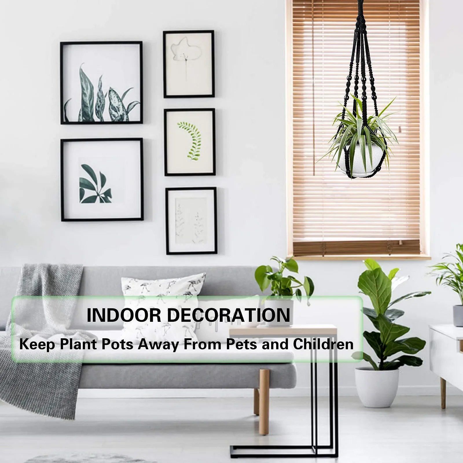 Підвісне кашпо макраме Augshy, 2 шт., ручної роботи, 35.4 дюйма, фото №5 Підвісне кашпо макраме Augshy, 2 шт., ручної роботи, 35.4 дюйма, фото №5