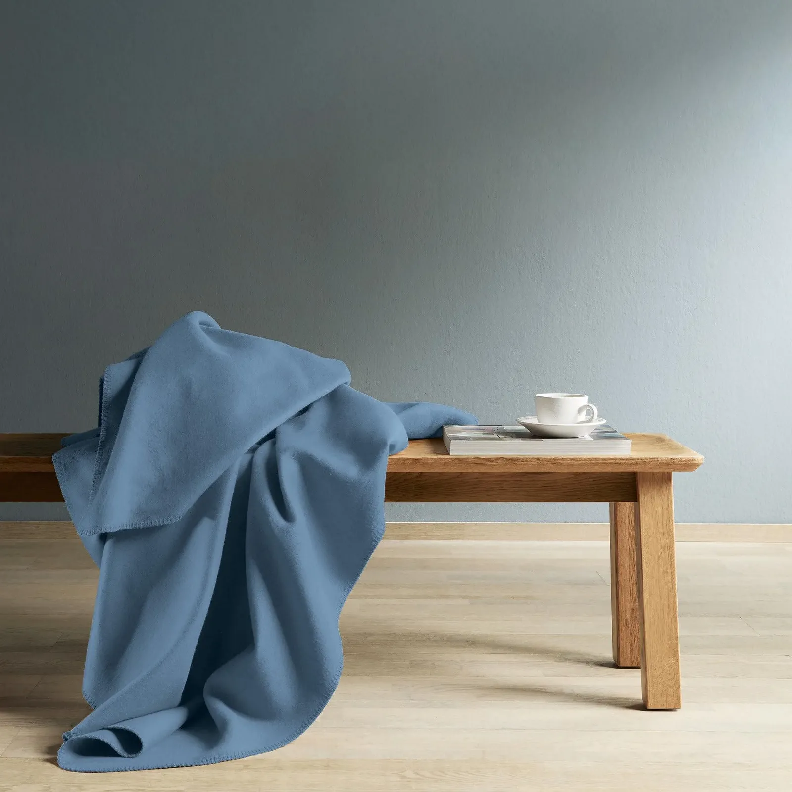 Покривало Erwin Müller Brescia Бавовна 150 x 200 см Джинсовий Синій, фото №5