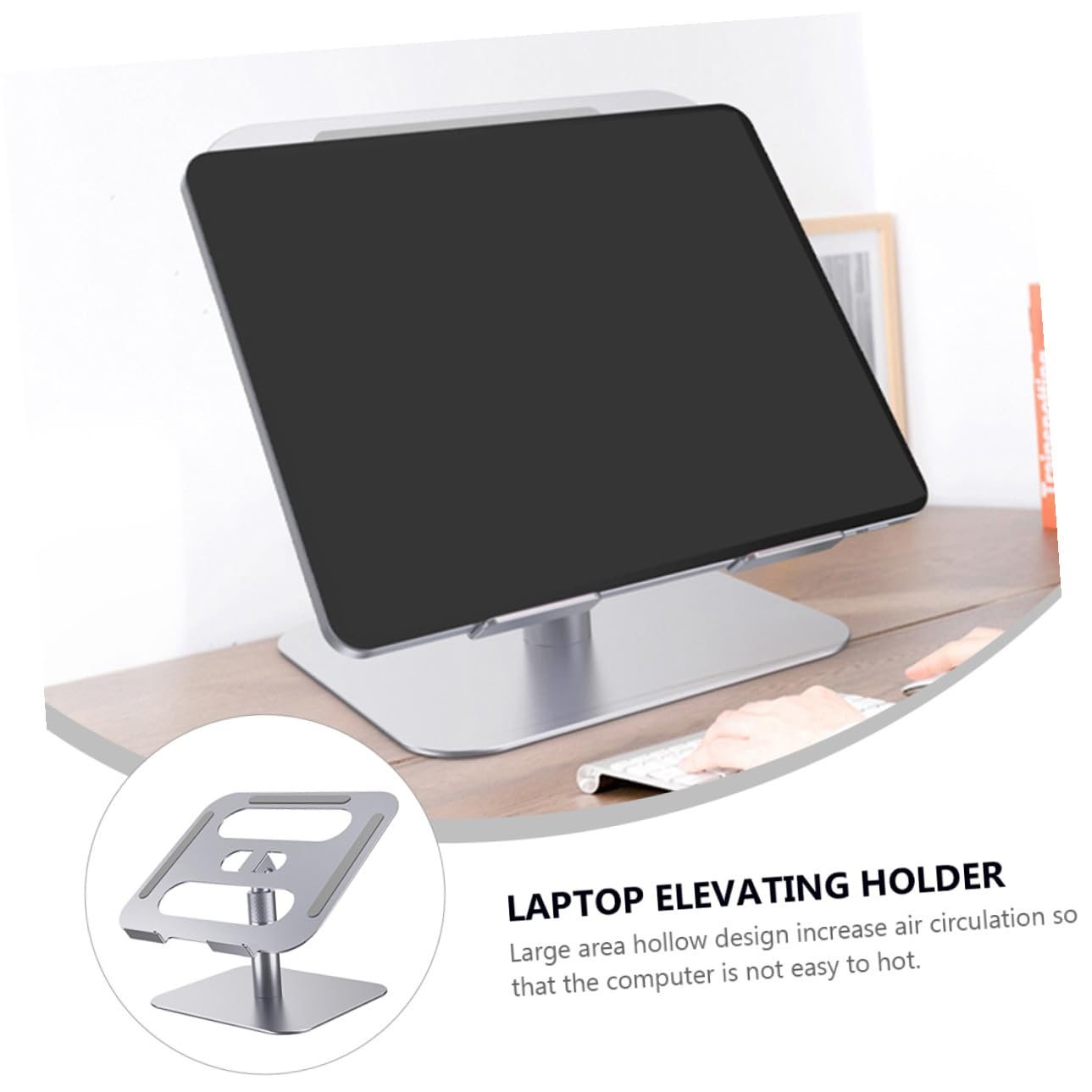 Портативная складная подставка для ноутбука серебристая, фото №4