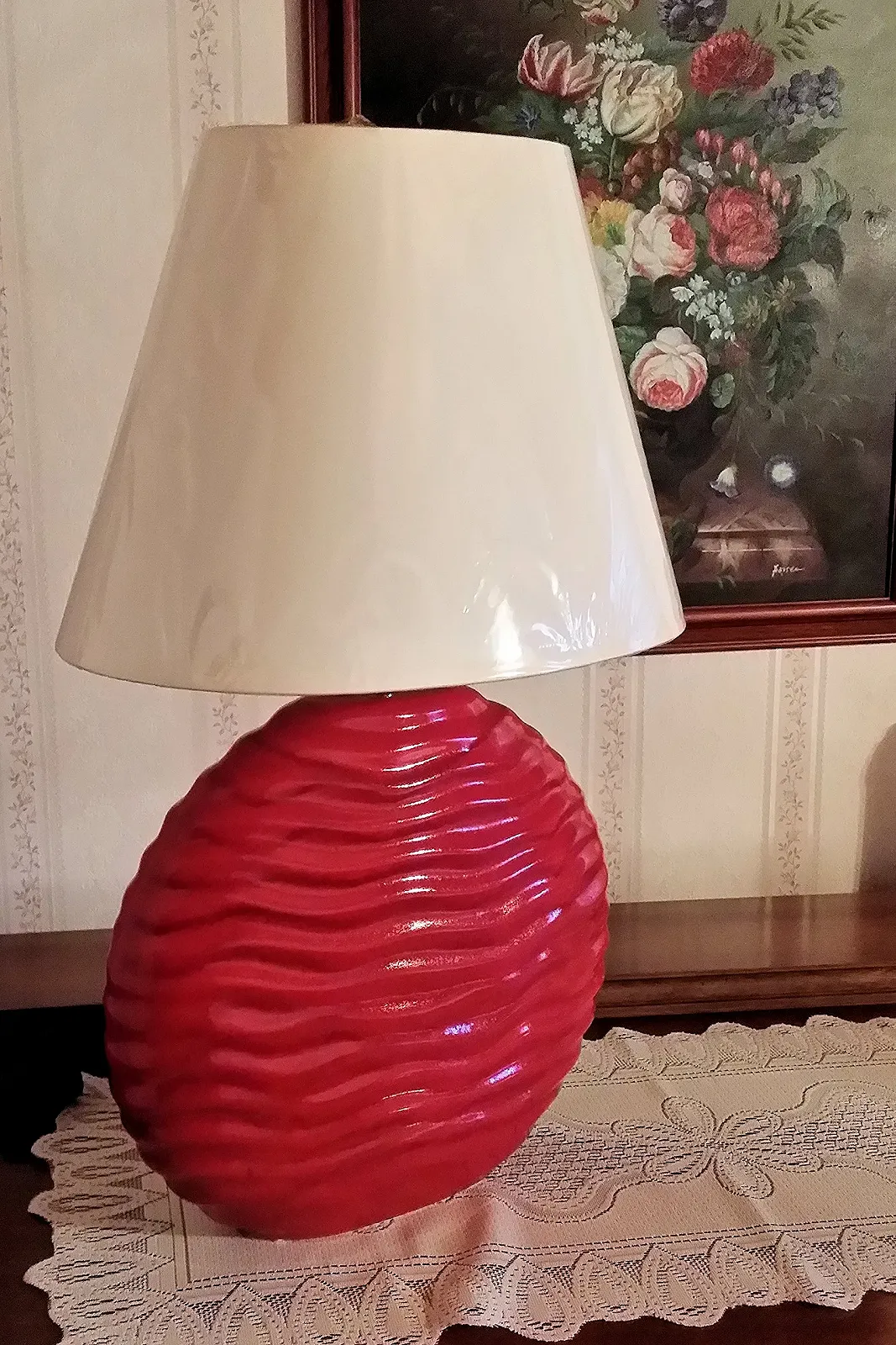 Настільна лампа Generisch Elita Red Glaze Champagne керамічна, фото №3