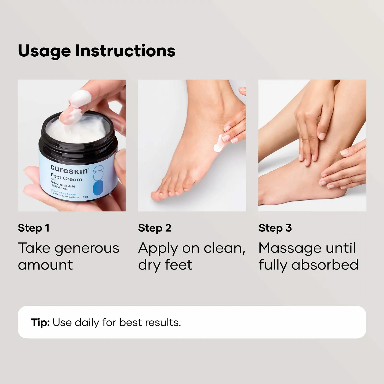 Крем для ног Cureskin Foot Care Cream для потрескавшихся пяток восстанавливающий и отшелушивающий 50 g (Упаковка 1 шт), фото №6
