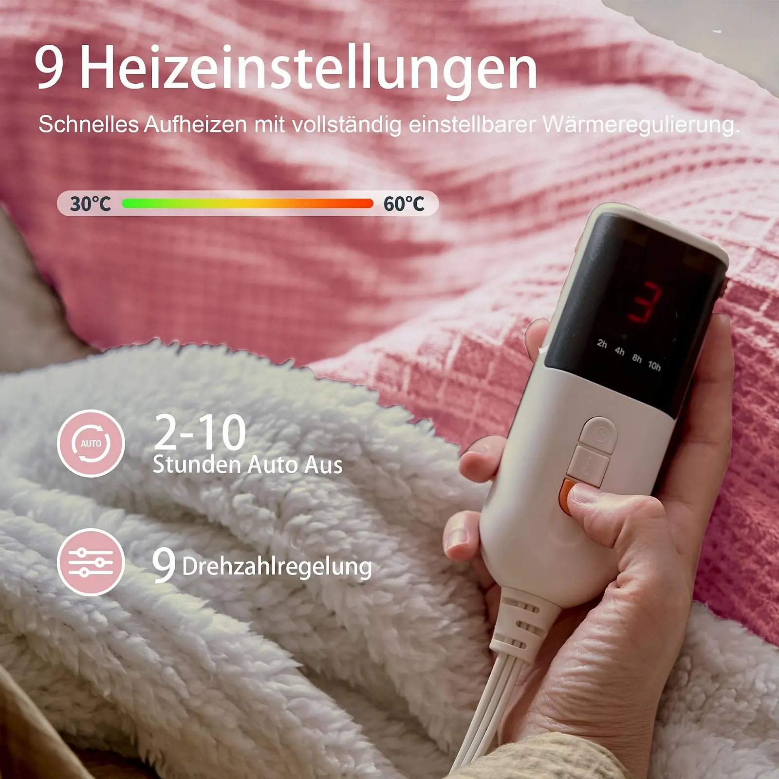 Электрическое одеяло Texciting 130 x 160 см Розовый, фото №2 Электрическое одеяло Texciting 130 x 160 см Розовый, фото №2