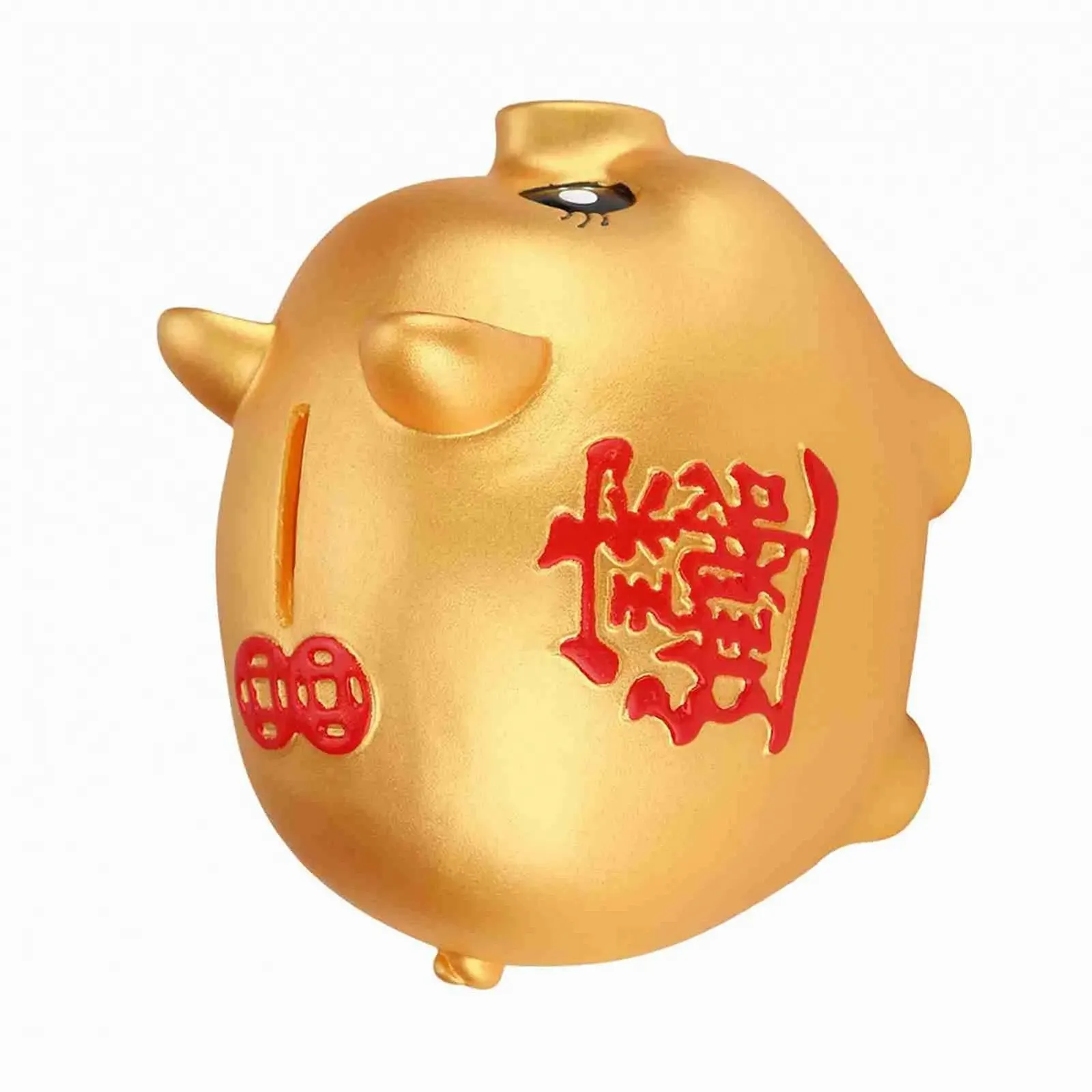 Копилка Поросенок Силиконовая 12,5 см Золотистая, фото №7