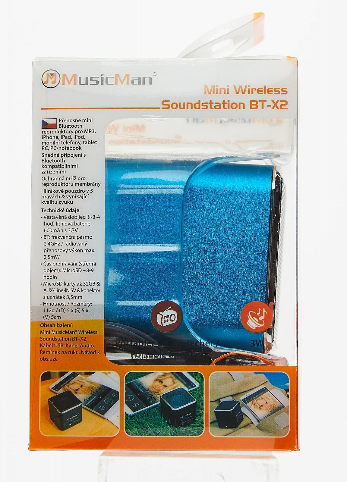 Портативна колонка Soundstation MusicMan BT-X2 Blue, фото №4