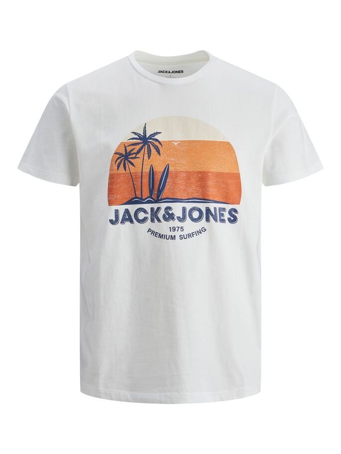Футболка JJPALM TEE SS 12200243-Cloud Dancer-Fit:Standard Fit Jack&Jones Білий L, фото №5