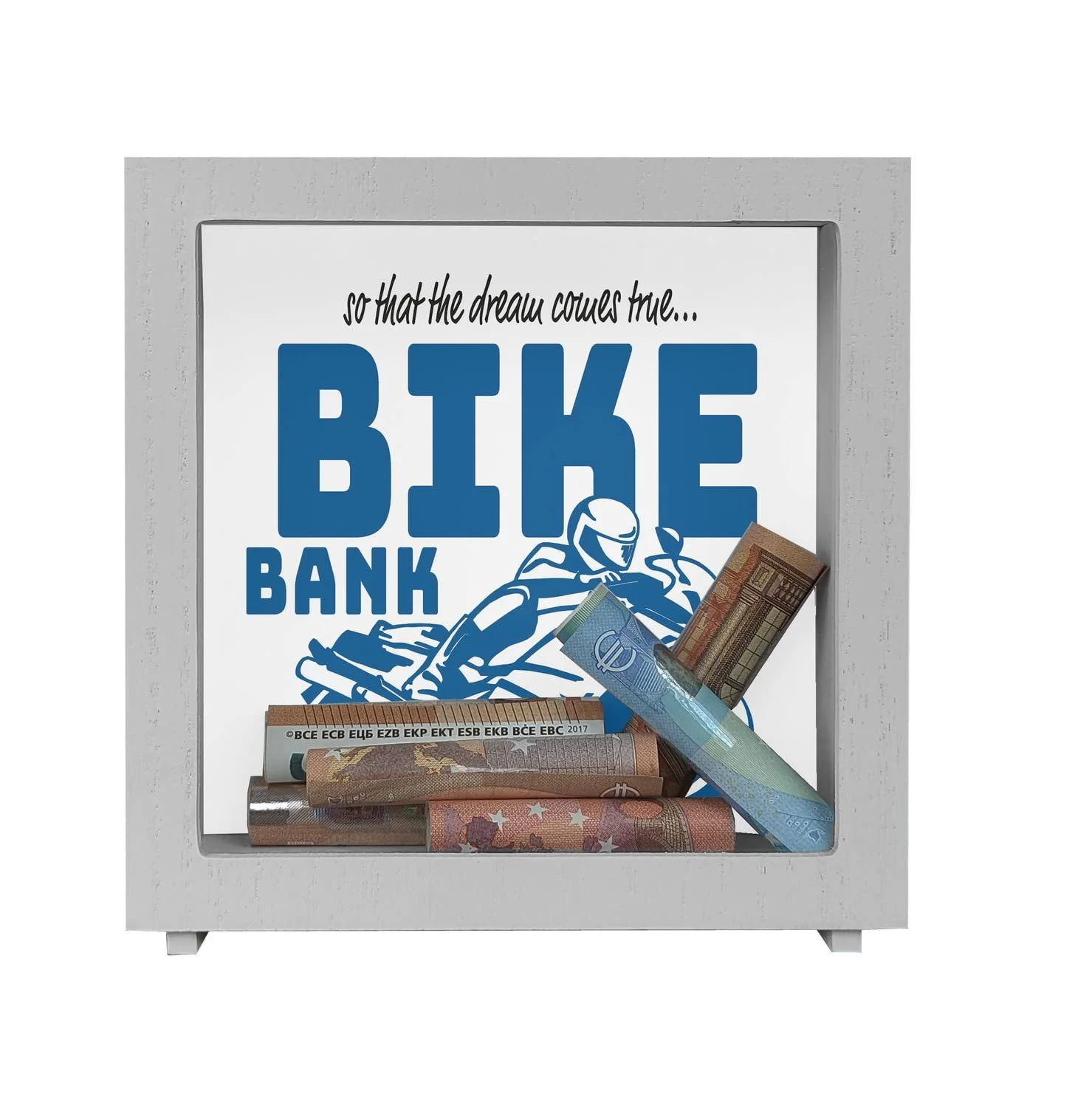 Скарбничка-рамка Bike Bank Wood Blue Мотоцикл, фото №5