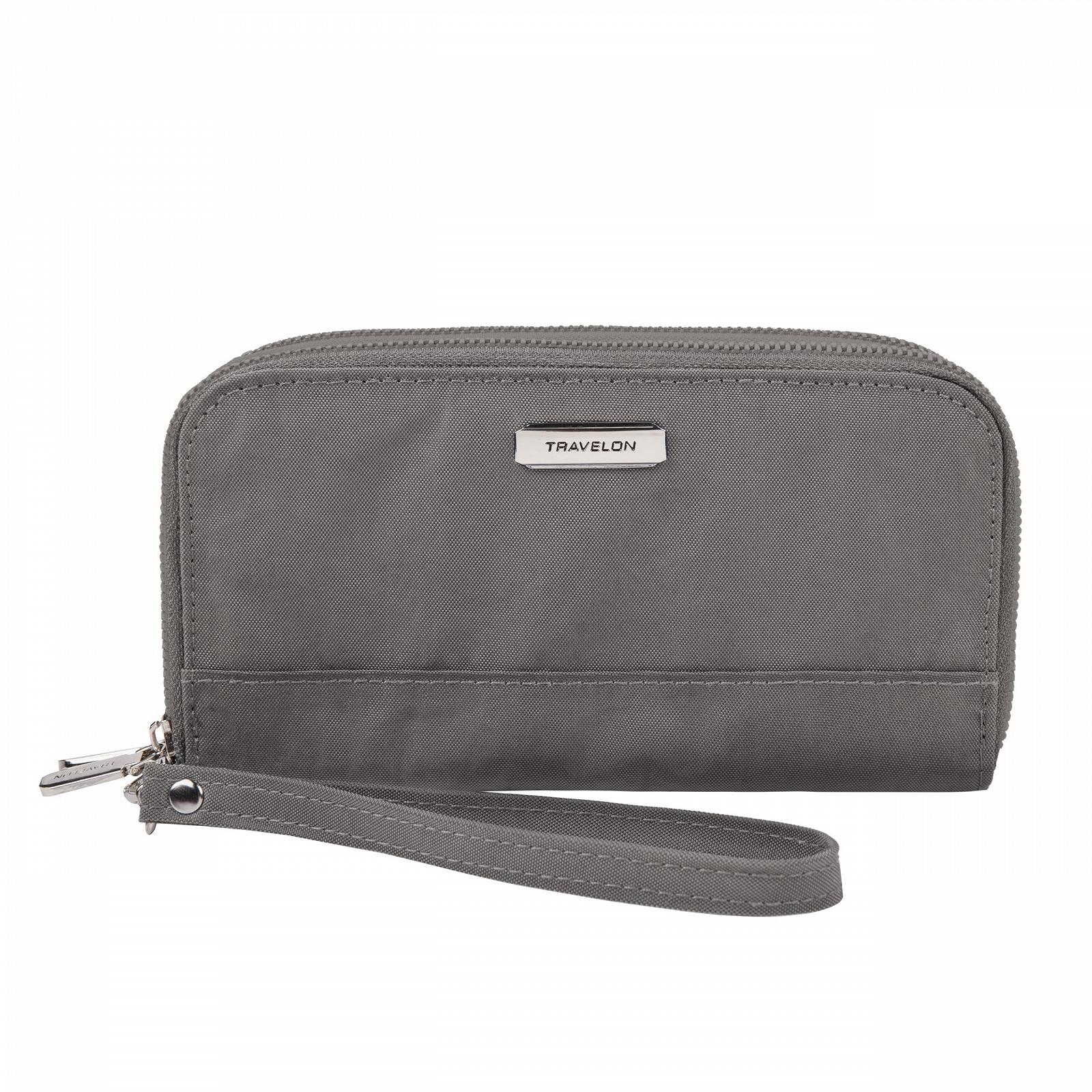 Гаманець Travelon RFID Blocking Double Zip Smoke, фото №1