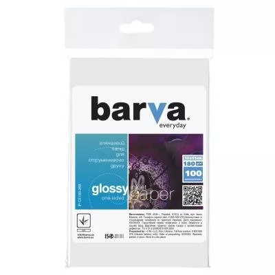 Бумага BARVA 10x15 Everyday 180г Glossy 100с (IP-CE180-288), фото №1 Бумага BARVA 10x15 Everyday 180г Glossy 100с (IP-CE180-288), фото №1