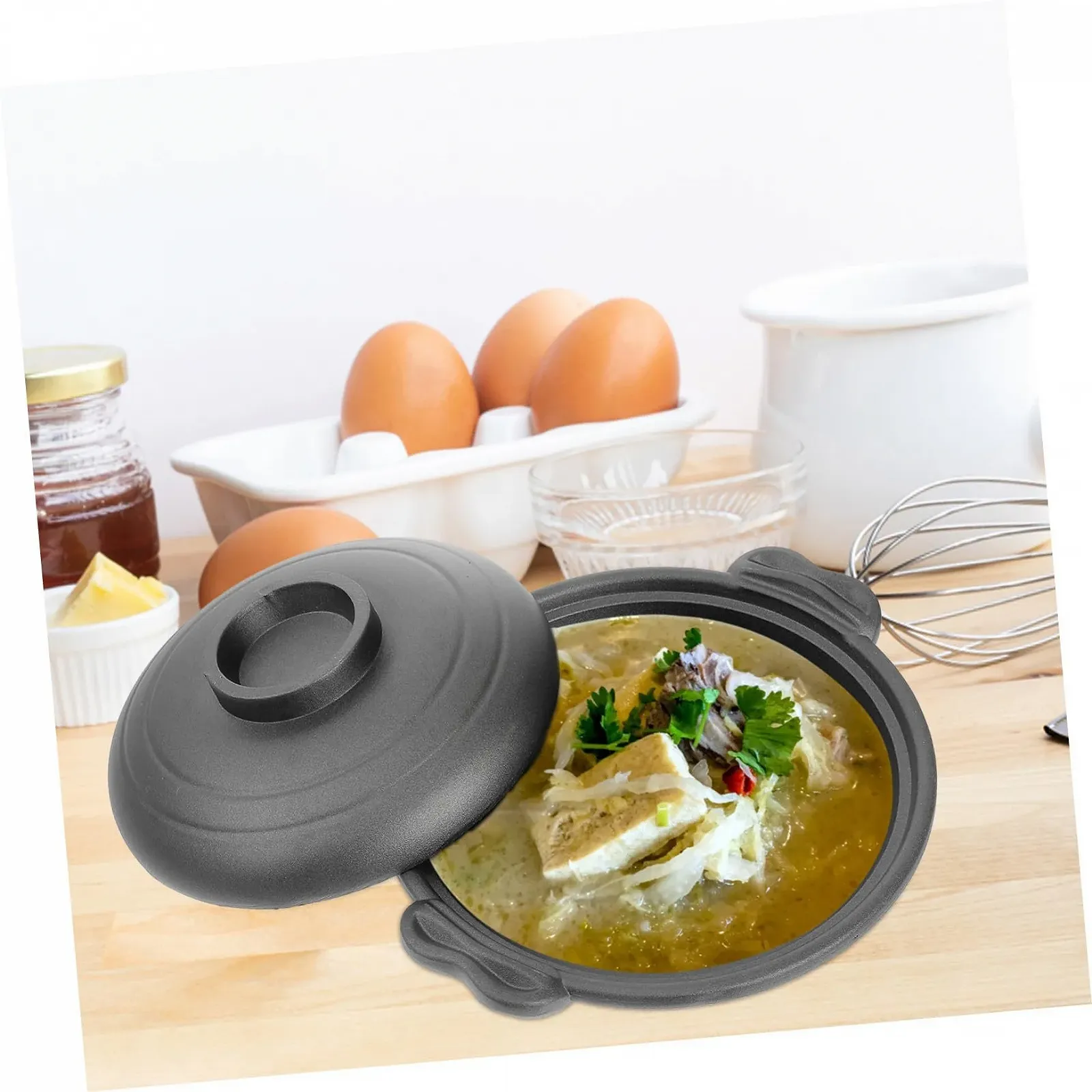 Керамическая глиняная кастрюля Антипригарная Универсальная Для открытого огня Энергоэффективная, фото №5