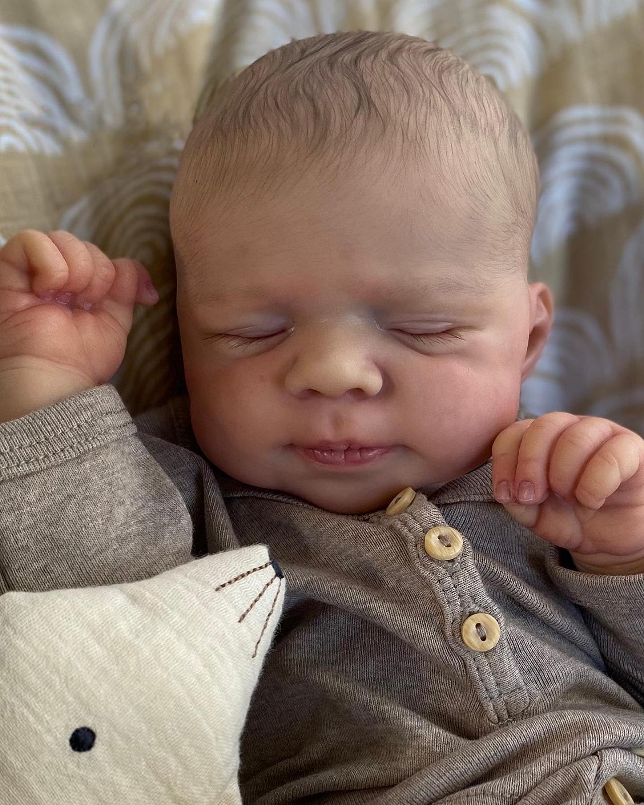Кукла Anano Reborn Baby Full Silicone Boys Lifelike Dolls with Veins 18 Inch Waterproof Realistic Baby Doll Full Body with Hair, фото №8