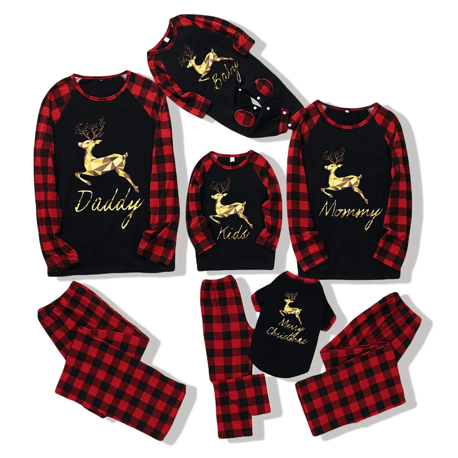 Комплект піжам Hinzonek Різдвяна сімейна Олень картата, фото №8