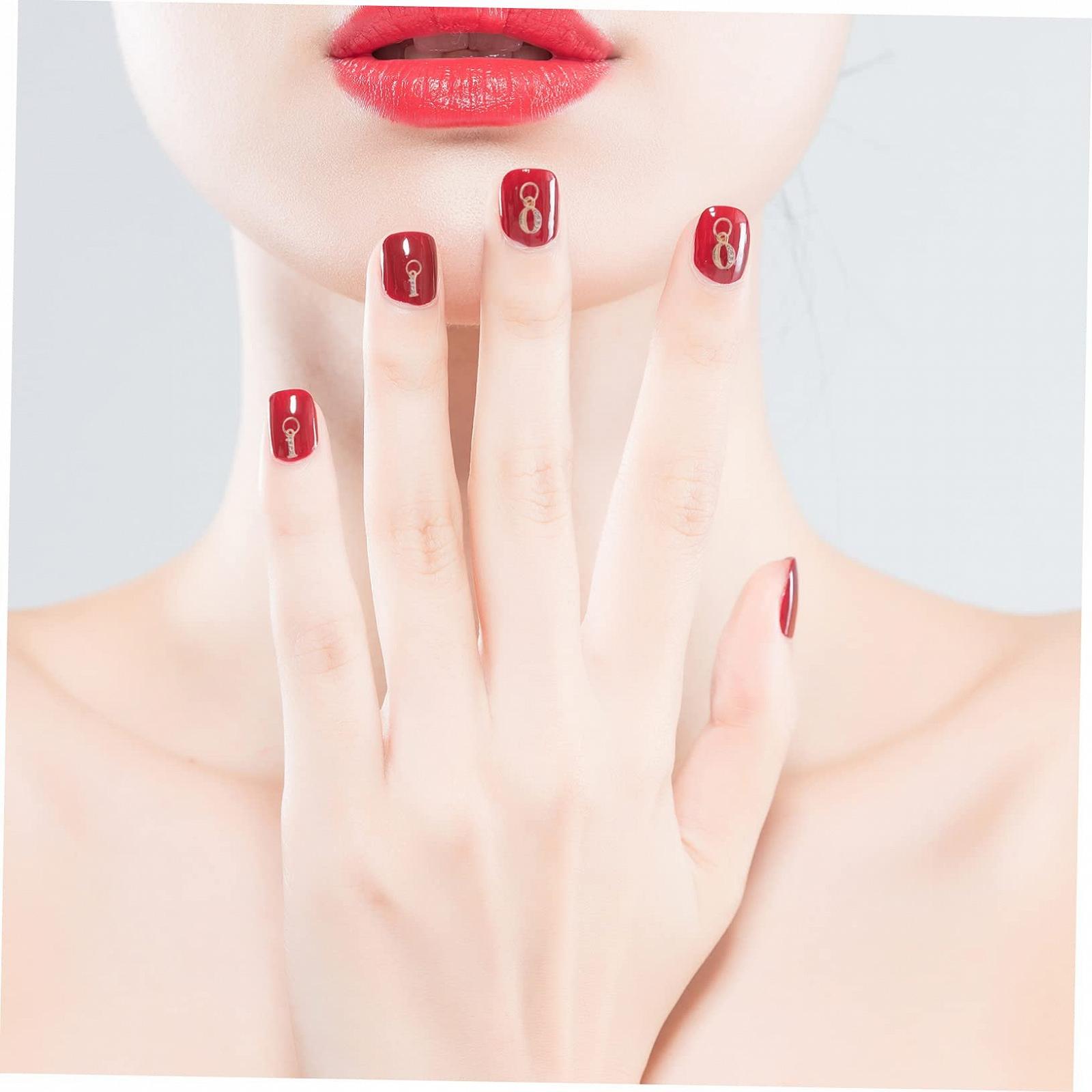 Серьги для ногтей с цифрами FRCOLOR 20 шт. Съемные украшения для ногтей, аксессуары для ногтей, гелевые наклейки для ногтей, клейкие вкладки для ногтей, фото №9