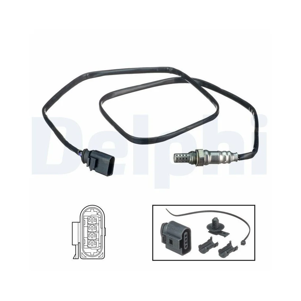 Лямбда-зонд DELPHI ES20524-12B1 для AUDI SEAT SKODA VW VAG, левый, правый, нижний, фото №1
