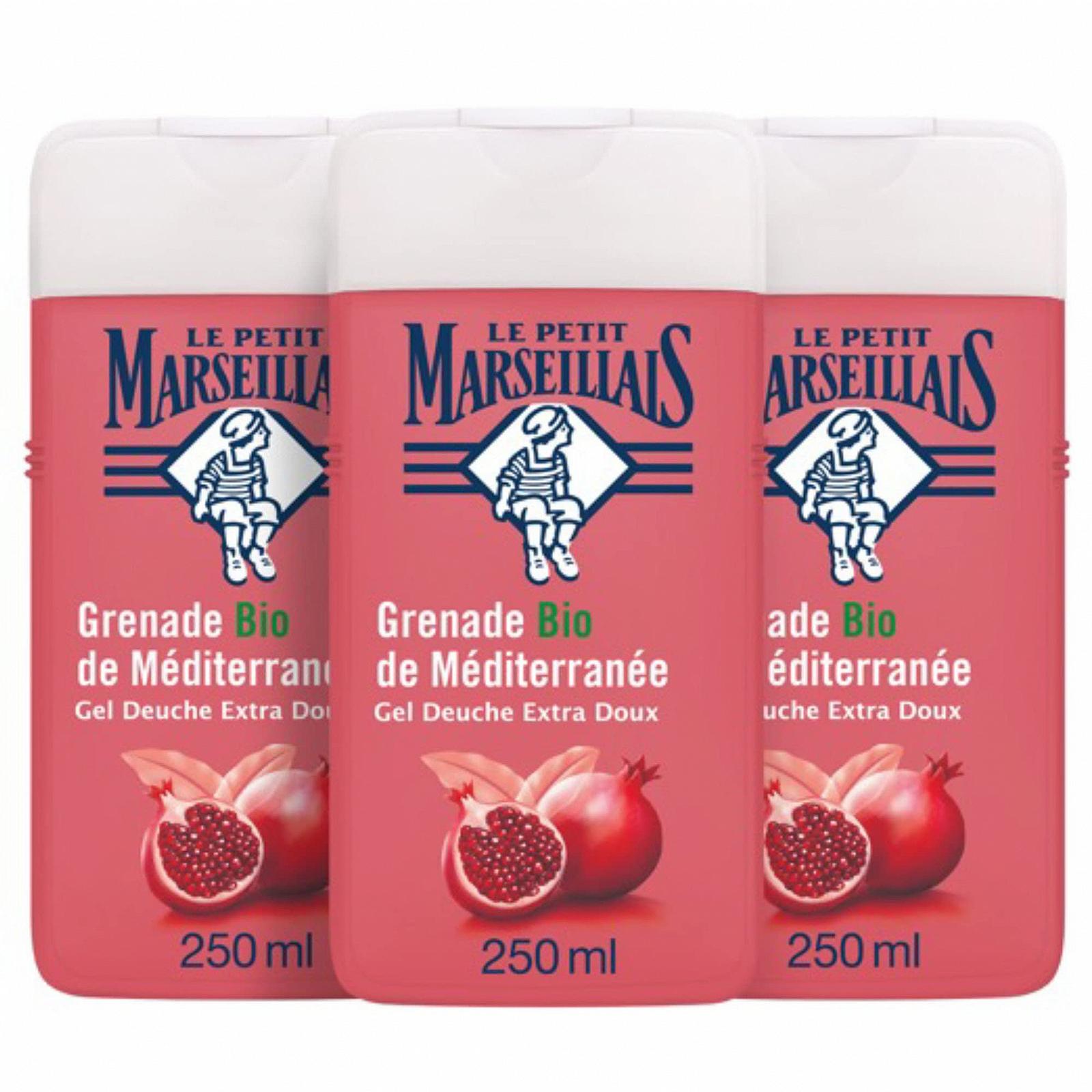 Гель для душу Le Petit Marseillais Extra Mild Pomegranate Mediterranee 250 мл – 3 шт., фото №1