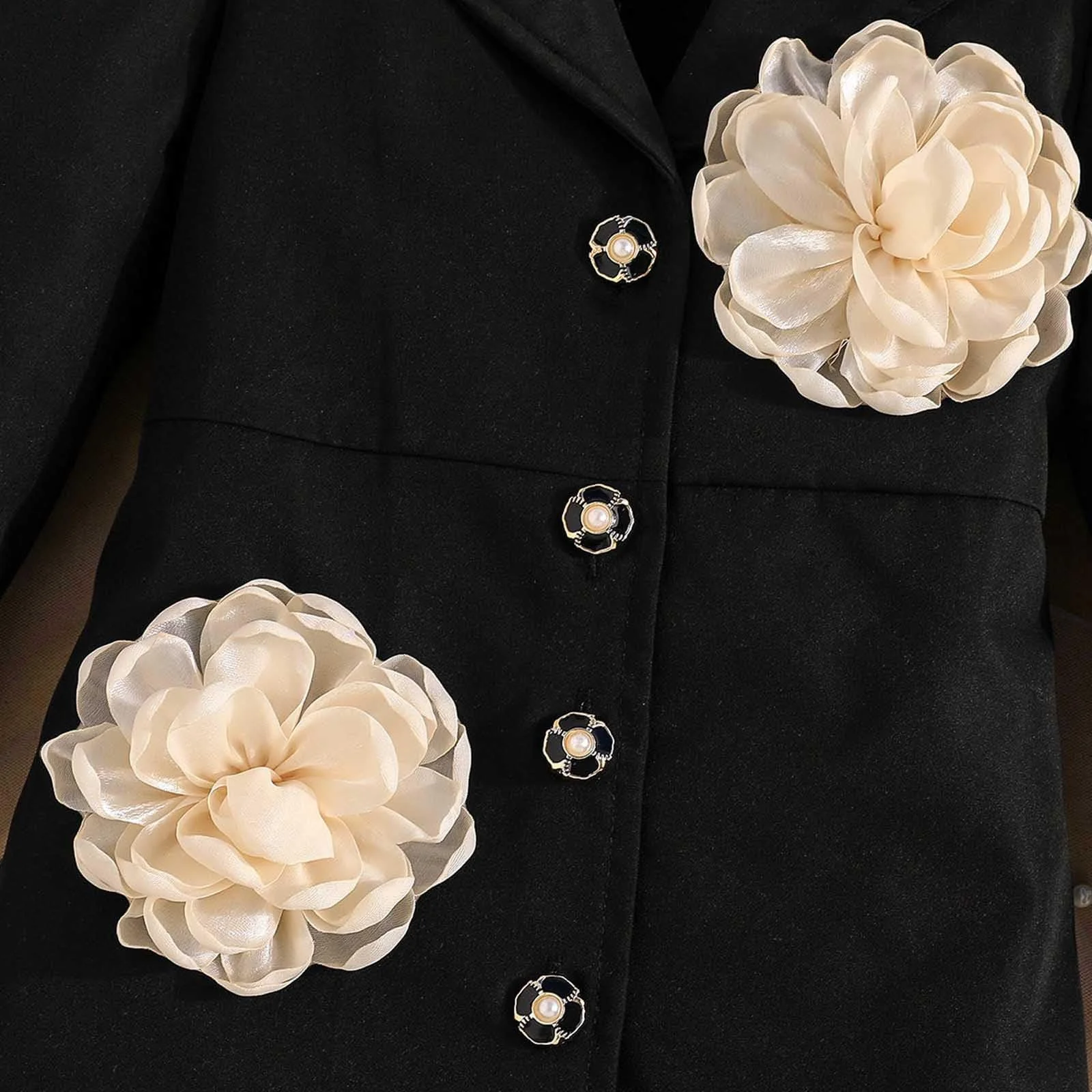 Стильная куртка-пеплум для девочек Generisch с цветочной вышивкой, для малышей и больших детей, праздничная одежда, фото №2