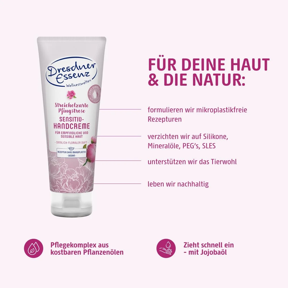 Крем для рук Dresdner Essenz Soft Peony 75 мл, фото №3