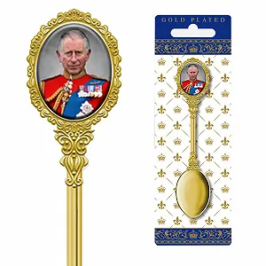 Чайная ложка King Charles III Coronation Memorial Декоративная ложка Сувениры Home Deco synthetic.ua - Фото 1