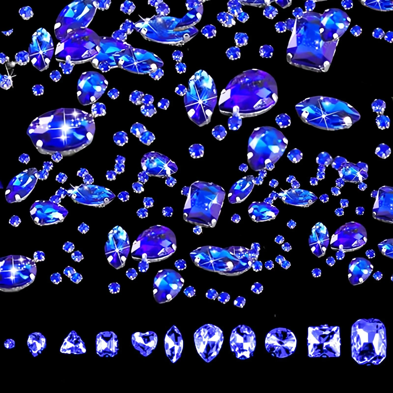 Стрази Пришивні, 210 шт Акрилові Різних Форм, Декоративні , Кришталі для DIY прикрас одягу, фото №1