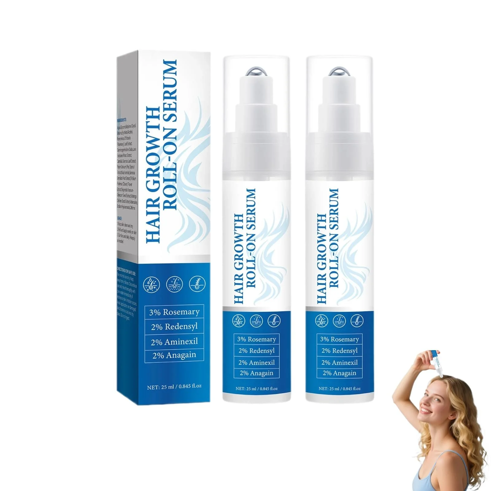 Сироватка для волосся Haarwachstumsserum Roll On, Роликова сироватка для волосся, 2 шт, фото №1
