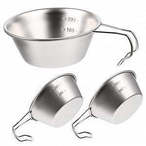 Миска для кемпинга Yardwe, 3 шт., кружка с ручкой из нержавеющей стали 304 - Фото 1