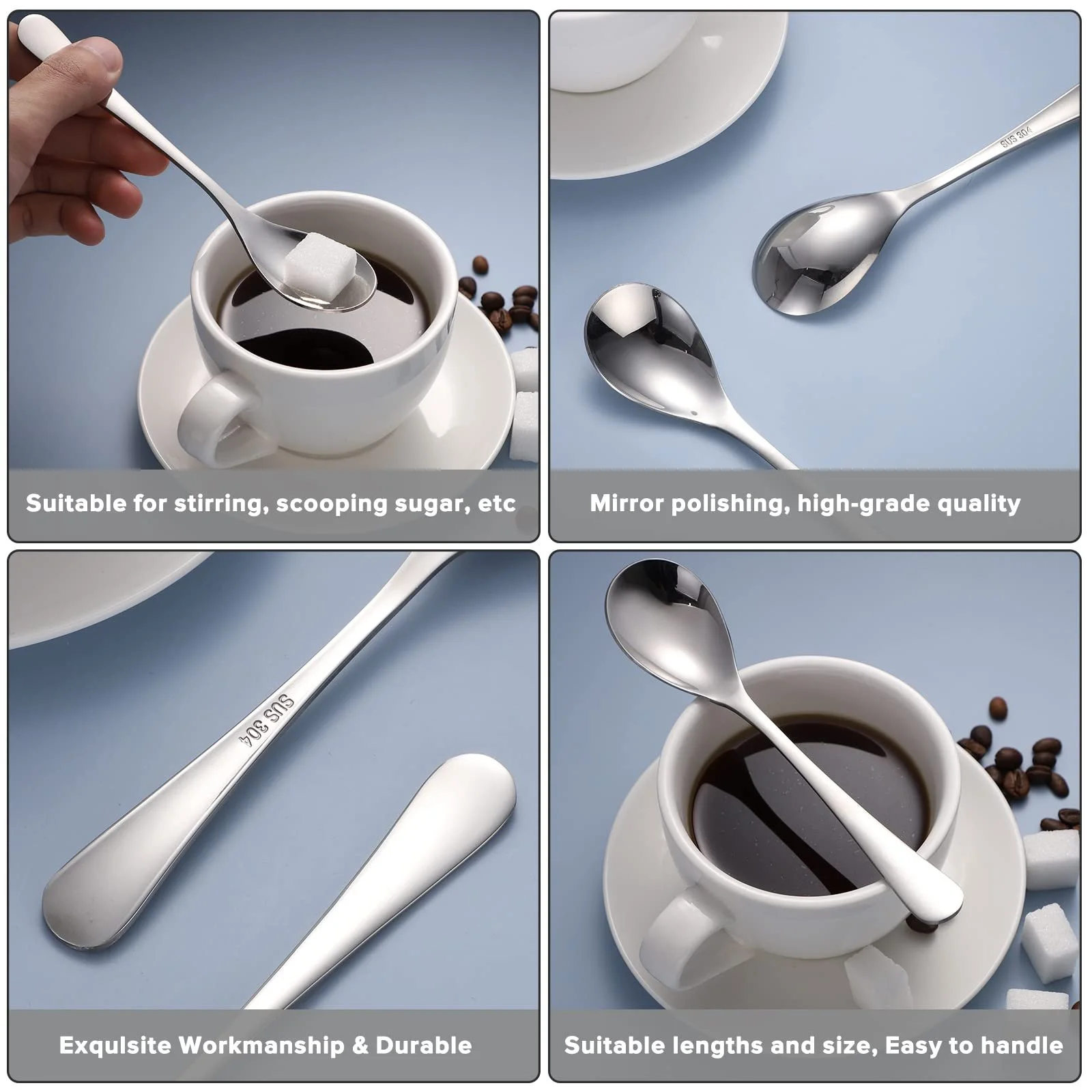 Ложка чайна з нержавіючої сталі No.3, фото №3