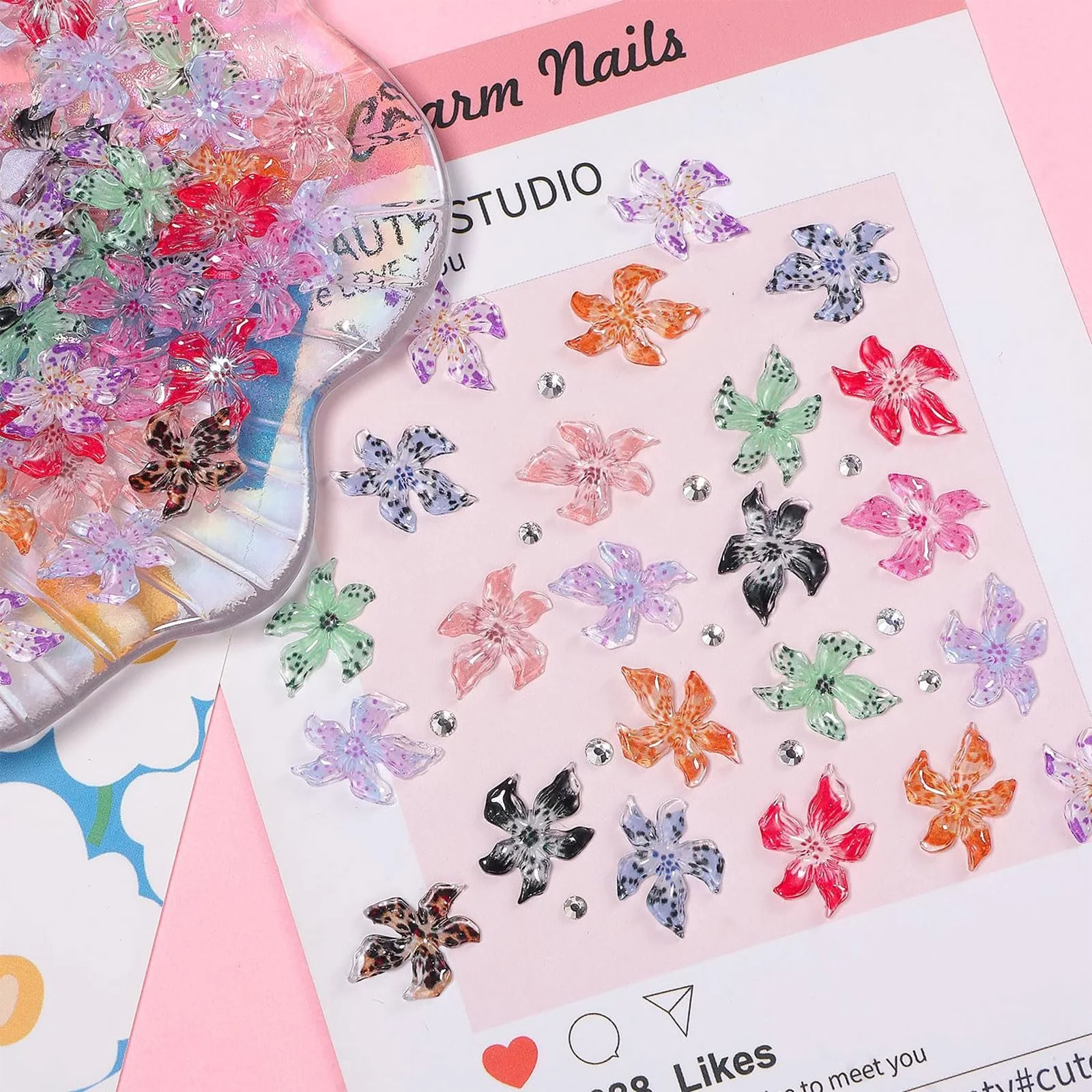 Подвески для дизайна ногтей Цветы 3D Гавайские цветы Стразы для ногтей Цветы гибискуса Самоцветы для ногтей Цветные Цветочные Бриллианты для ногтей Летние Украшения для ногтей Крошечные Цветы 100 шт, фото №4 Подвески для дизайна ногтей Цветы 3D Гавайские цветы Стразы для ногтей Цветы гибискуса Самоцветы для ногтей Цветные Цветочные Бриллианты для ногтей Летние Украшения для ногтей Крошечные Цветы 100 шт, фото №4