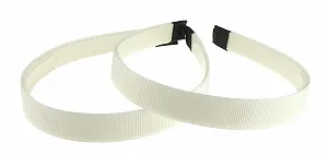 Обруч для волосся Атласна стрічка в рубчик Glamour Girlz 15мм Білий - Фото 1