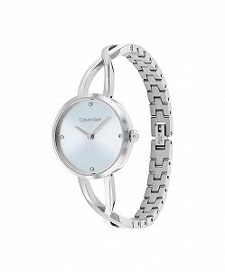 Жіночий годинник Кварцовий Calvin Klein Two Hands Колекція Sculpted Embrace, сріблястий браслет з нержавіючої сталі synthetic.ua - Фото 1