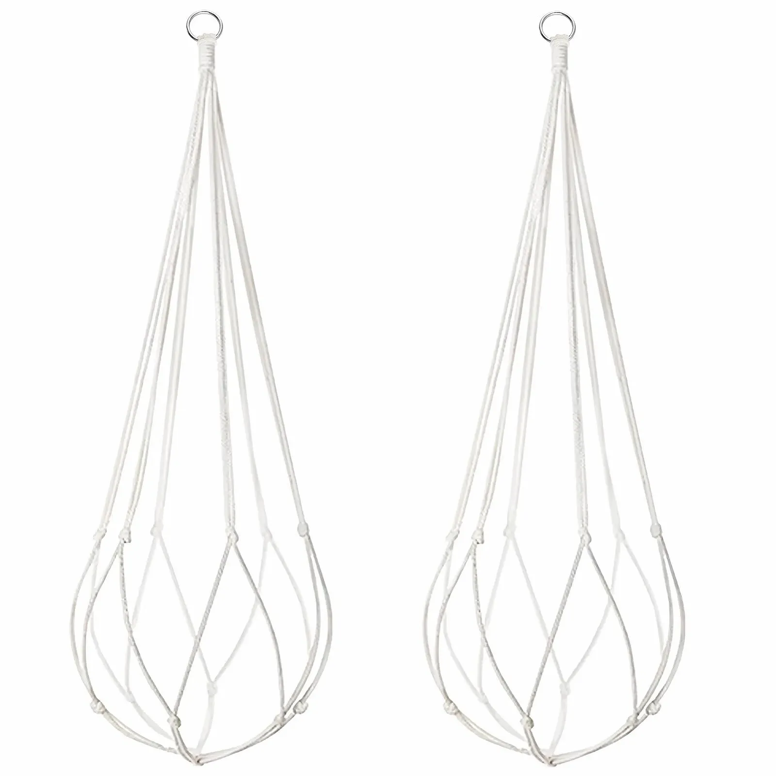 Подвесная корзина макраме 2 шт Boho Хлопковая веревка 55 см, фото №7