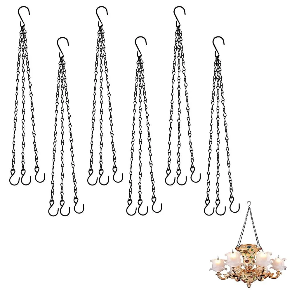 Ланцюги для підвісних кошиків 6 шт. Чорний, фото №1 Ланцюги для підвісних кошиків 6 шт. Чорний, фото №1