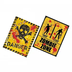Наклейка на стіну Yardenfun Halloween Sign Danger Zombie - Фото 1