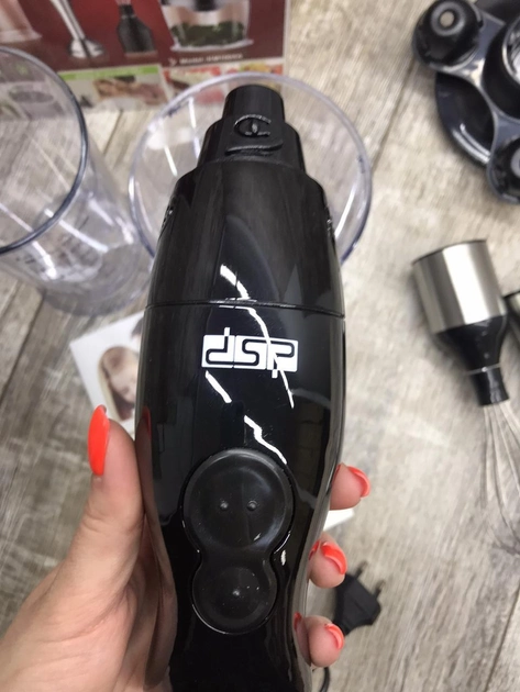 Блендер 4в1 DSP KM-1004 погружной со съемной ножкой 2 насадками скорости 200 Вт Чёрный, фото №9 Блендер 4в1 DSP KM-1004 погружной со съемной ножкой 2 насадками скорости 200 Вт Чёрный, фото №9