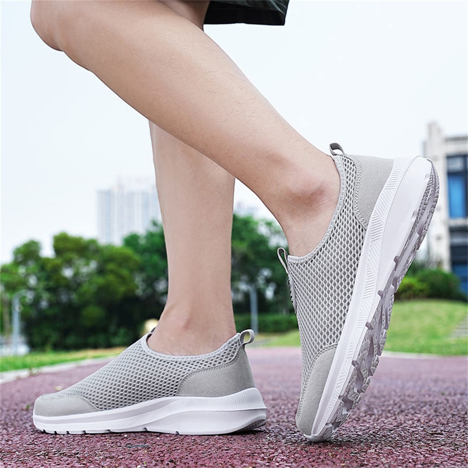 Кроссовки Road Fashion Летние Мужские Дышащая Сетка Плоские На Шнурках Casual Красный Черный, фото №5