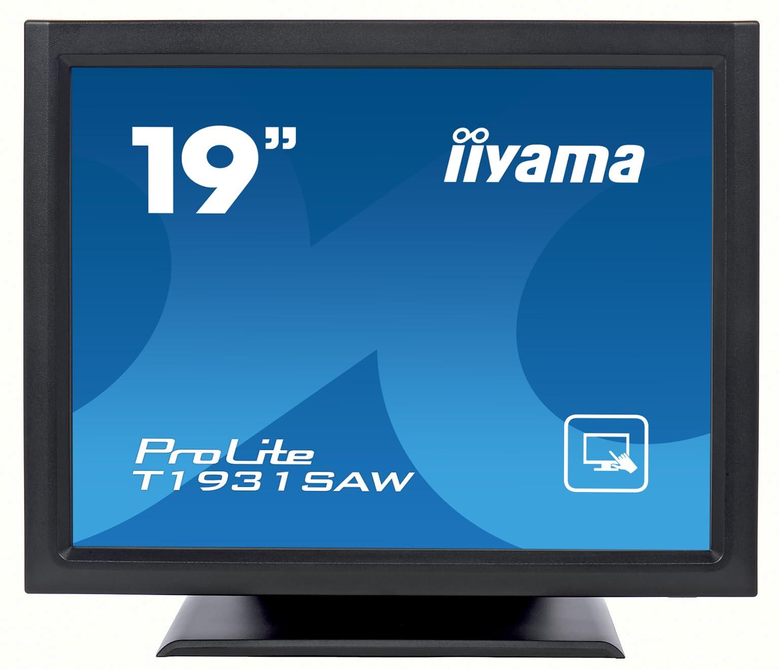 Монітор iiyama ProLite T1931SAW-B5 48 см 19" LED Повний HD Одинарний Дотик SAW VGA HDMI DP IP54 Передня чорний, фото №1