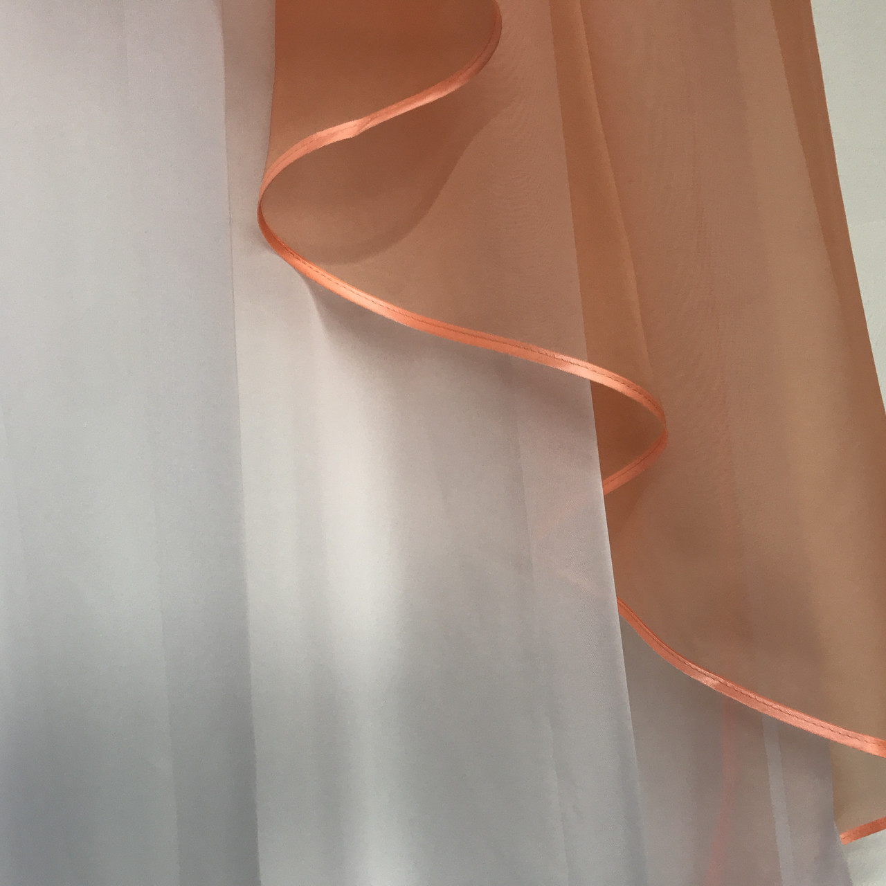 Готовий ламбрекен легкий із шифону ALBO 300x120 cm Персиковий (L-K3-30), фото №7
