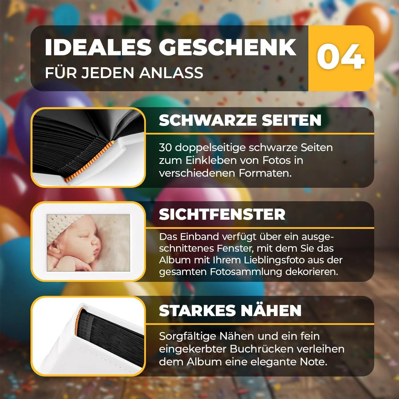 Фотоальбом Murrano DIY, 240 фотографий, 10 x 15-60 черных страниц, размер 33 x 30 см, белый, фото №5 Фотоальбом Murrano DIY, 240 фотографий, 10 x 15-60 черных страниц, размер 33 x 30 см, белый, фото №5