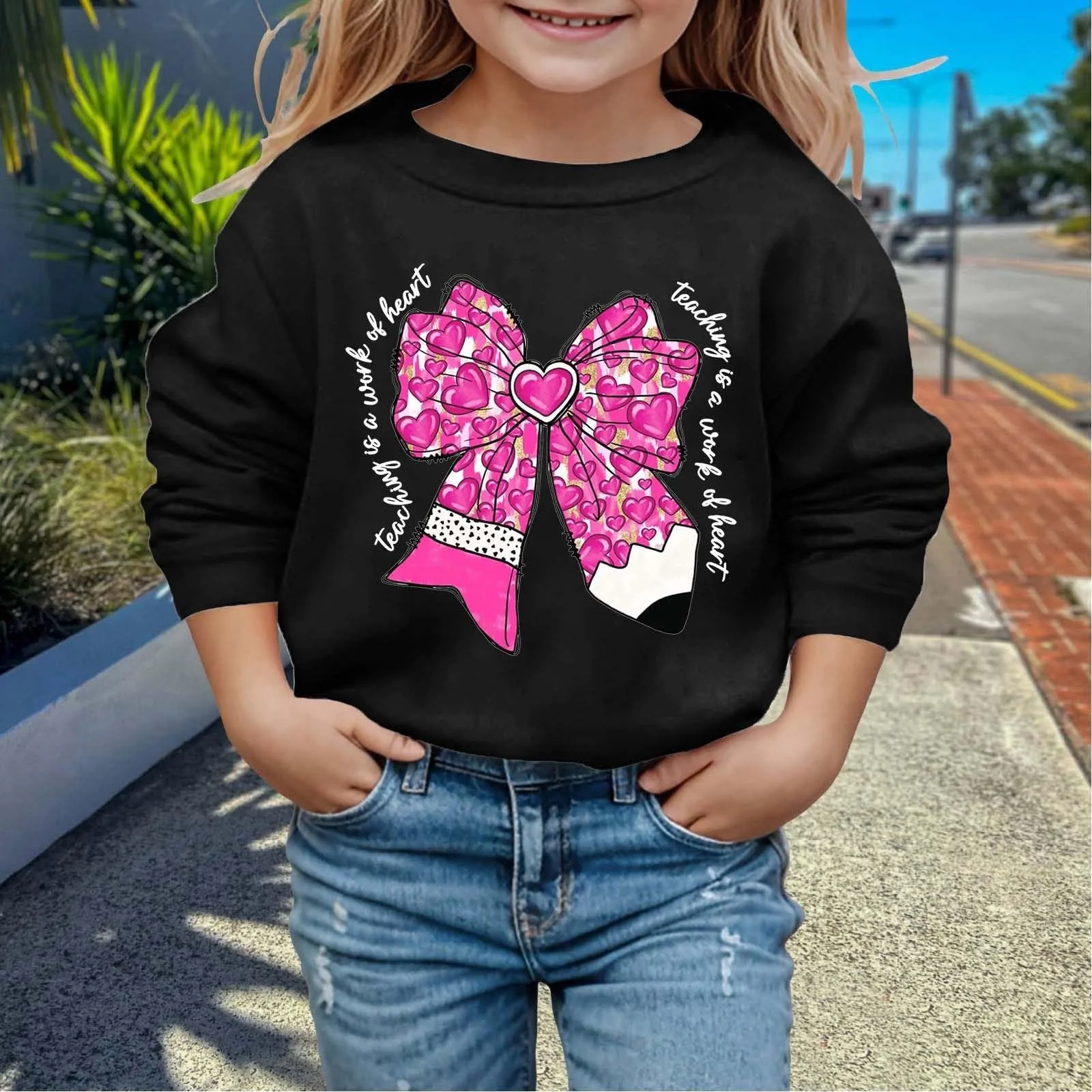 Світшот для дівчинки M	дchen, принт до Дня Святого Валентина, фото №3