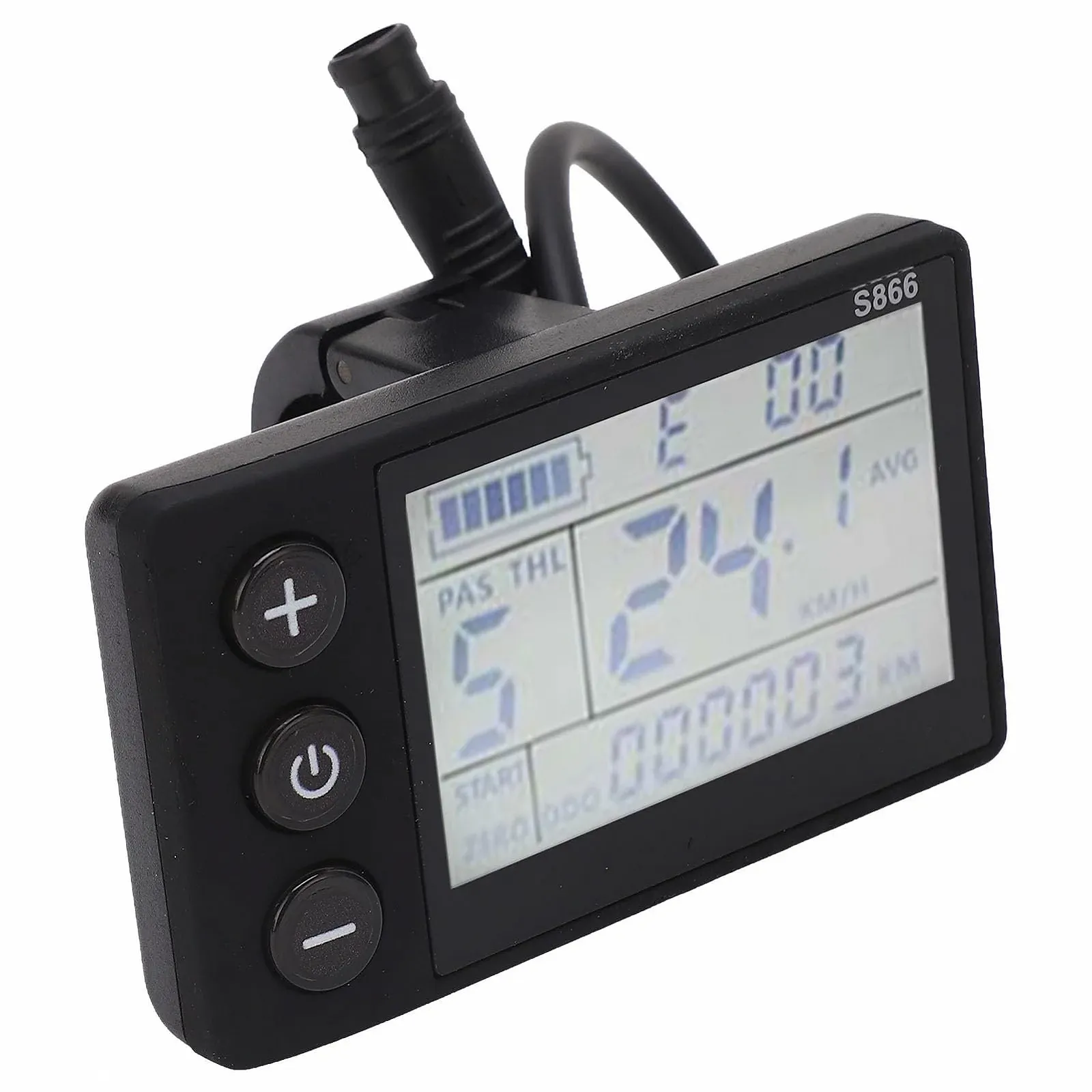 LCD-дисплей для электровелосипеда Waterproof 6P Connector для горных велосипедов 24В-60В IP65 22.2 мм ABS, фото №4